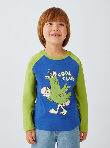 John Lewis Kids' Cool Club Long Sleeve T-Shirt, Dazzling Blue, Dazzling Blue