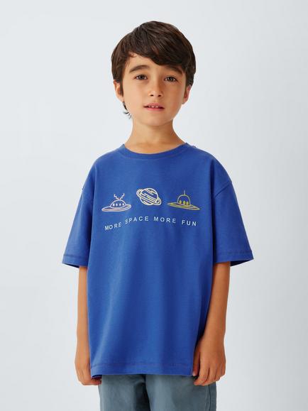 John Lewis Kids' Space T-Shirt, Dazzling Blue, Dazzling Blue