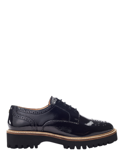 Moda in Pelle Evranna Patent Leather Chunky Brogues, Black, Black