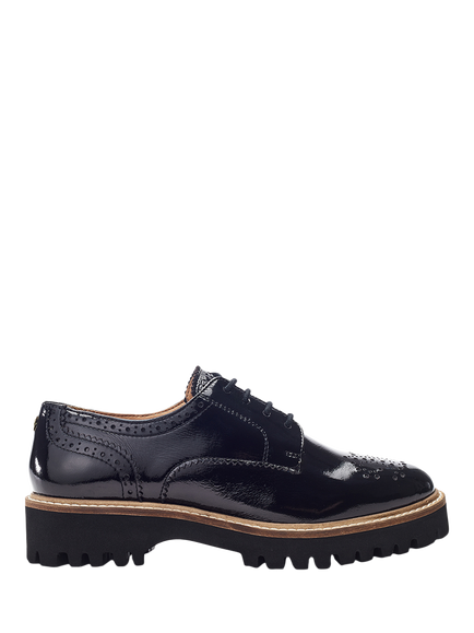 Moda in Pelle Evranna Patent Leather Chunky Brogues, Black, Black