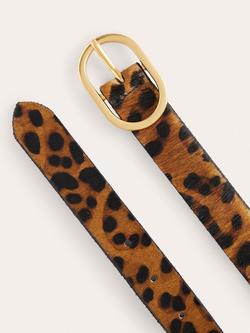 Boden Classic Leopard Print Pure Leather Belt, Multi - view 2, Multi