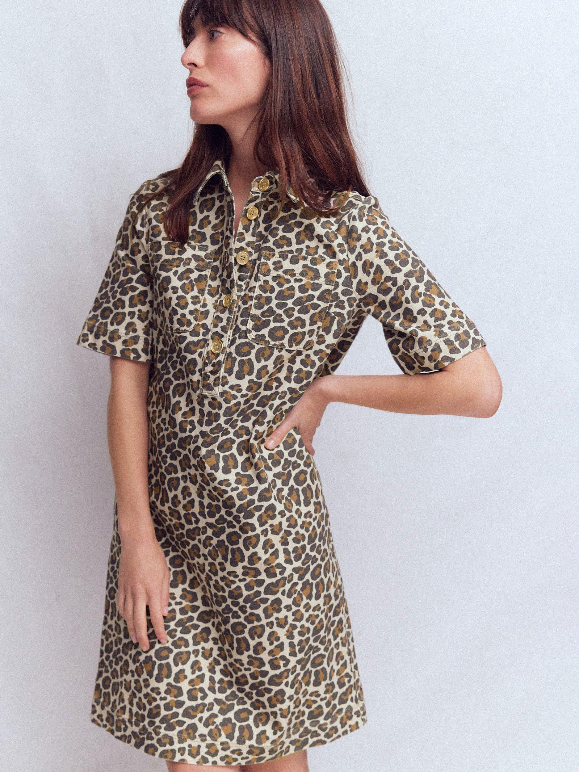 mini boden leopard dress Mini Boden Kids' Lightweight Vacation Dress Multi Leopard Print Girls Boden