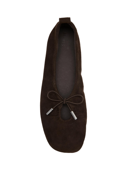 ALOHAS Rosalind Leather Ballerina Pumps, Chocolate - view 2, Chocolate
