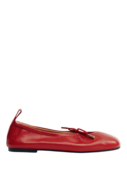 ALOHAS Rosalind Leather Ballerina Pumps, Red, Red