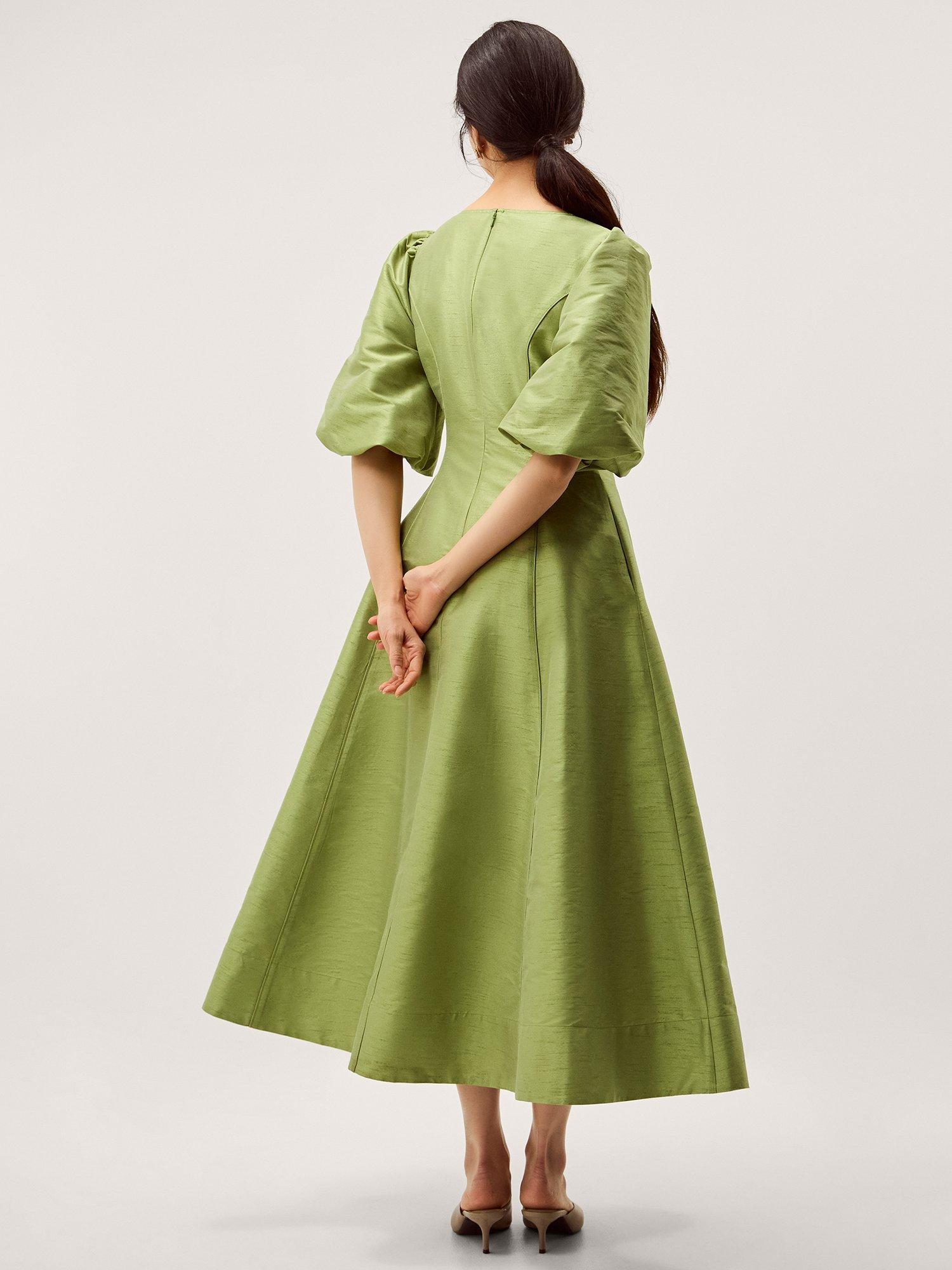 slim fit dress slacks 3D Butterfly V-Neck Short Puff Sleeve Dress by Juliet 901 Lavender / XL main image 0