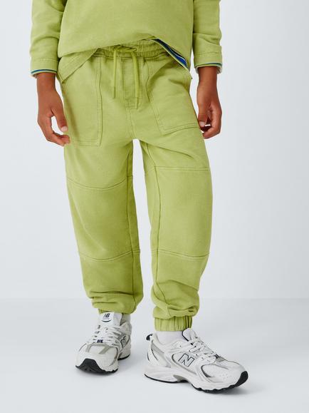 John Lewis Kids' Optic Jersey Joggers, Green, Green