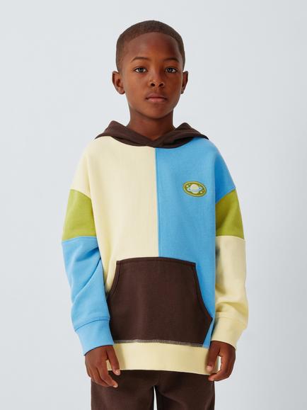 John Lewis Kids' Colourblock Hooded Jumper, Multi, Multi