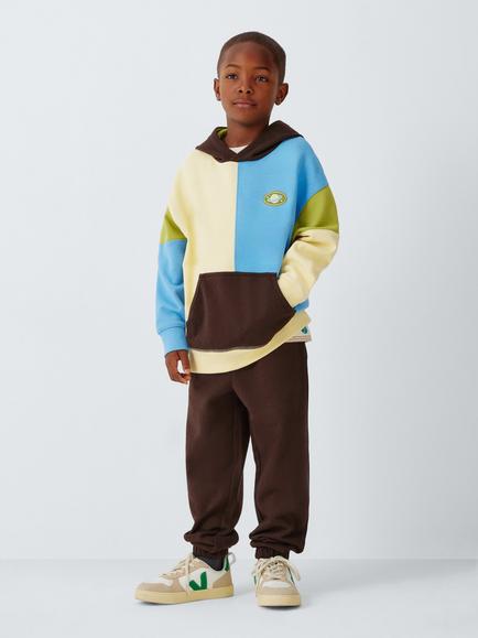 John Lewis Kids' Colourblock Hooded Jumper, Multi - view 2, Multi