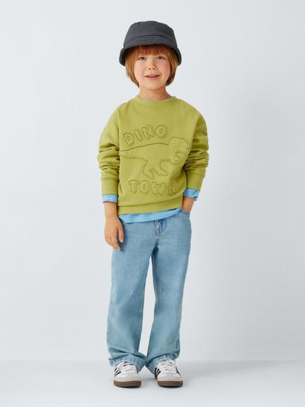 John Lewis Kids' Dino Town Sweatshirt, Pickled Pepper - view 2, Pickled Pepper