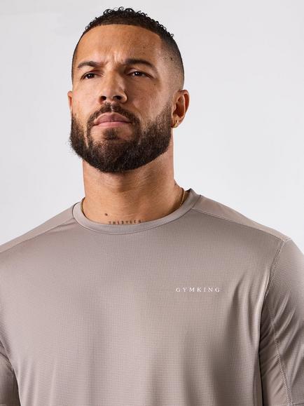 Gym King Energise T-Shirt, Truffle - view 2, Truffle
