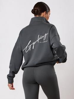 Gym King Women's 1/4 Zip Funnel Top - view 2, Grey