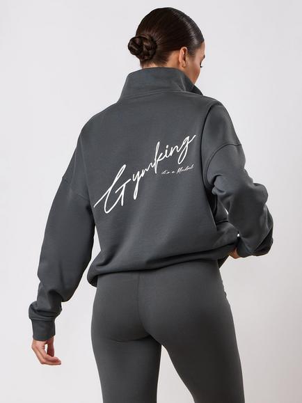 Gym King Women's 1/4 Zip Funnel Top - view 2, Grey