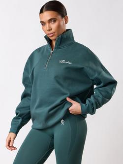 Gym King Women's 1/4 Zip Funnel Top, Pine Green, Pine Green
