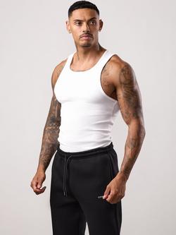 Gym King Fundamental Rib Vest, White