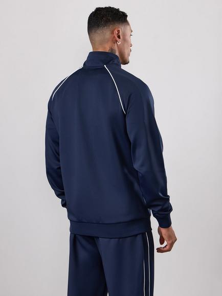 Gym King Core Piped Full Zip Funnel Track Top, Navy - view 2, Navy