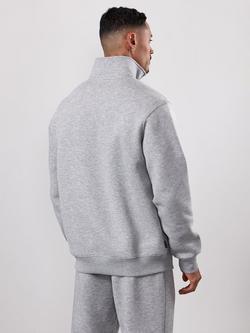 Gym King Fundamental Linear Quarter Zip Jumper Top - view 2, Grey Marl