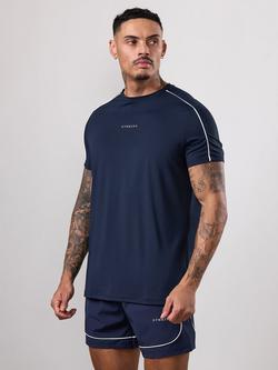 Gym King Core Piped Short Sleeve T-Shirt, Navy, Navy