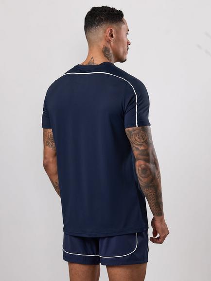 Gym King Core Piped Short Sleeve T-Shirt, Navy - view 2, Navy