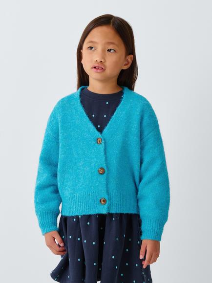 John Lewis Kids' V-Neck Cardigan, Blue, Blue