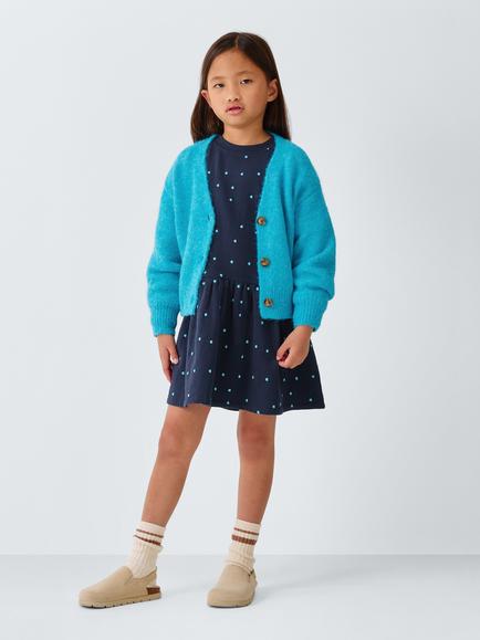 John Lewis Kids' V-Neck Cardigan, Blue - view 2, Blue