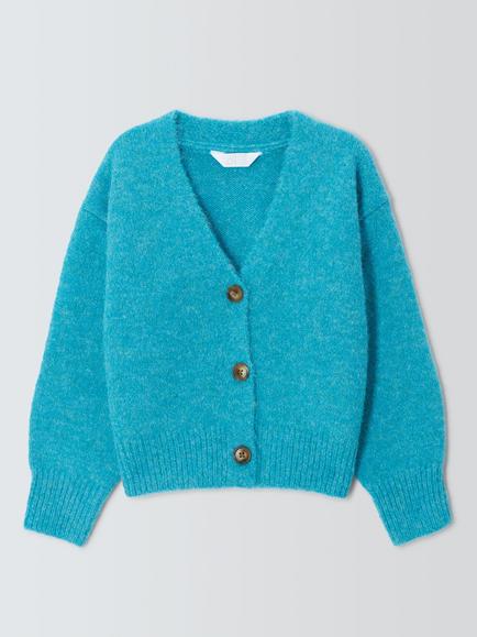 John Lewis Kids' V-Neck Cardigan, Blue, Blue
