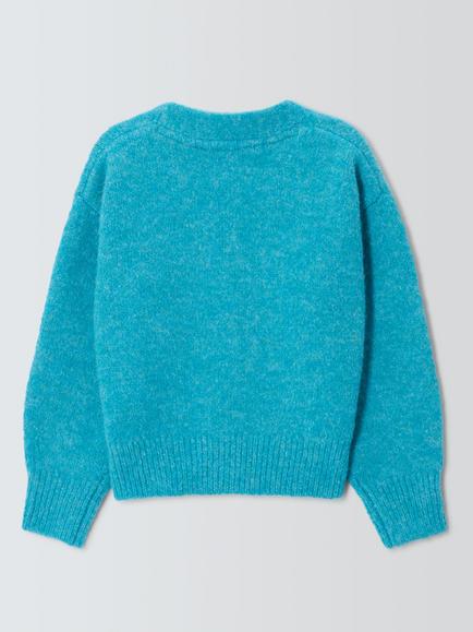 John Lewis Kids' V-Neck Cardigan, Blue - view 2, Blue