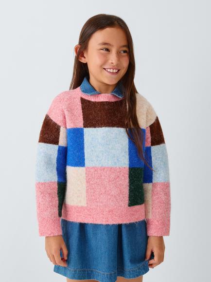 John Lewis Kids' Colourblock Jumper, Multi, Multi