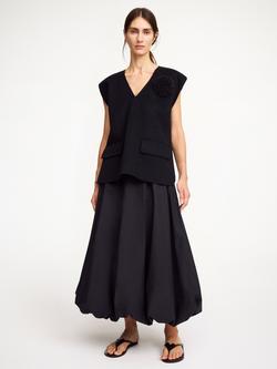 By Malene Birger Aubrey Bubble Hem Midaxi Skirt, Black - view 2, Black