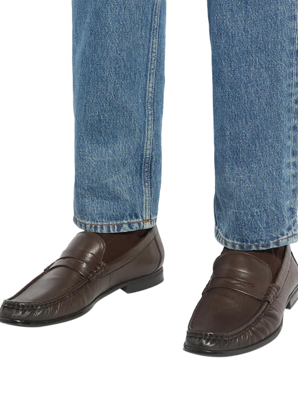 Dune London Sammi Wide Fit Leather Loafers - view 2, Brown