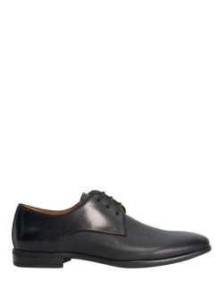 Dune London Saffi Wide Fit Leather Flexi Sole Gibson Shoes, Black