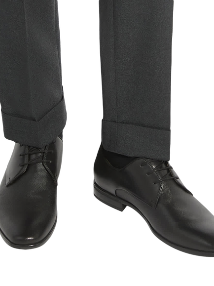 Dune London Saffi Wide Fit Leather Flexi Sole Gibson Shoes - view 2, Black