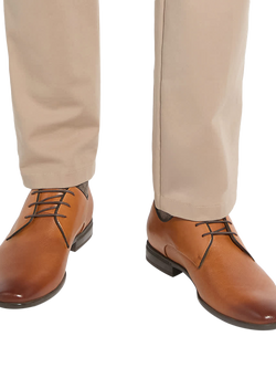 Dune London Saffi Wide Fit Leather Flexi Sole Gibson Shoes - view 2, Tan