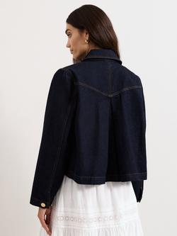 Phase Eight Indira Denim Jacket, Dark Blue Wash - view 2, Dark Blue Wash