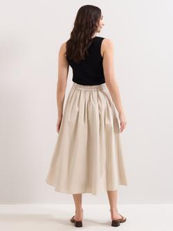 Phase Eight Erin Midi Skirt, Stone - view 2, Stone