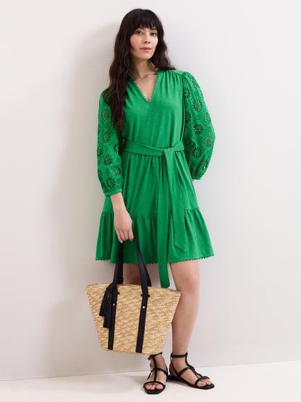 Phase Eight Florie Floral Swing Dress, Green, Green