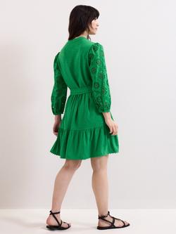 Phase Eight Florie Floral Swing Dress, Green - view 2, Green