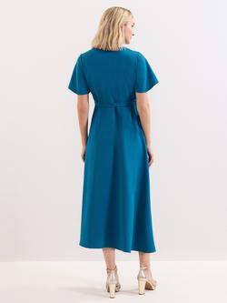 Phase Eight Julissa Wrap Midi Dress, Blue - view 2, Blue