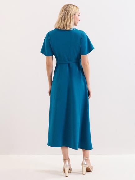 Phase Eight Julissa Wrap Midi Dress, Blue - view 2, Blue