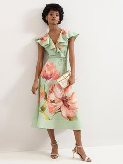 Phase Eight Matilda Floral Midi Dress, Green/Multi, Green/Multi