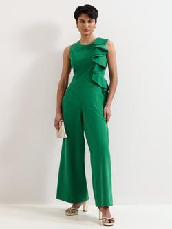 Phase Eight Jillian Ruffle Jumpsuit, Green, Green