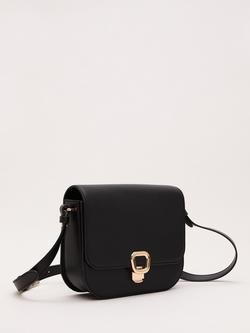 Phase Eight Buckle Detail Leather Crossbody Bag, Black - view 2, Black