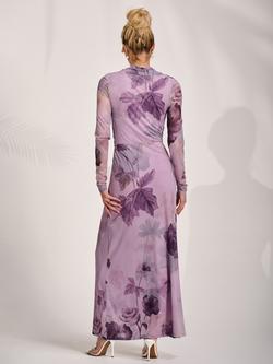 Jolie Moi High Neck Knot Detail Maxi Dress - view 2, Purple