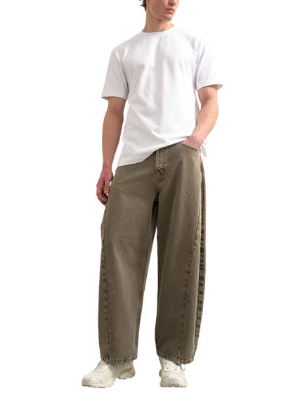 Topman Baggy Barrel Leg Jeans, Brown, Brown