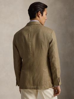 Ralph Lauren Modern Fit Glen Plaid Linen Blend Blazer, Tan/Brown - view 2, Tan/Brown