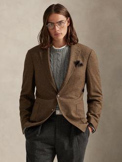 Polo Ralph Lauren Tailored Fit Wool Blend Herringbone Suit Jacket, Brown/Tan, Brown/Tan