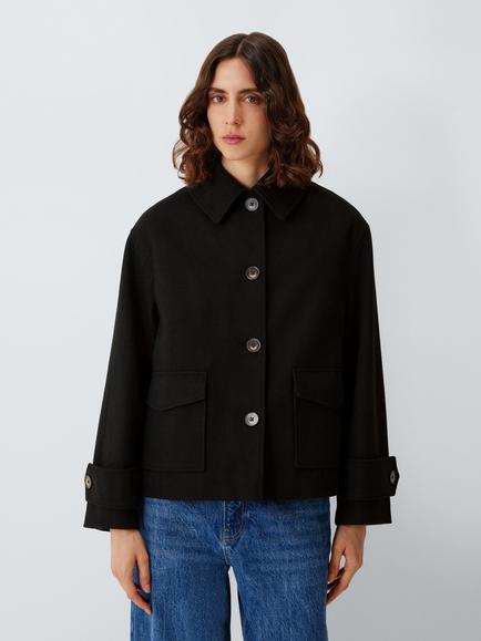 John Lewis City Coat, Black, Black