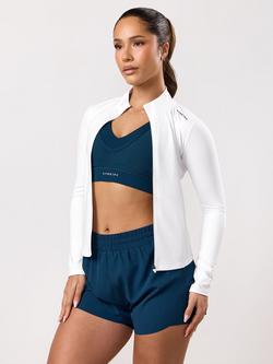 Gym King Dynamic Full Zip Funnel Top, White - view 2, White