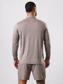 Gym King Energise Quarter Zip Sports Top, Truffle - view 2, Truffle