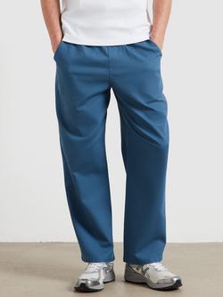 Farah Cotton Elasticated Waist Trousers, Blue Tide
