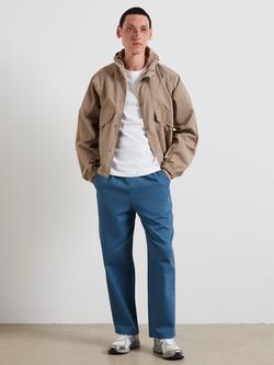 Farah Cotton Elasticated Waist Trousers - view 2, Blue Tide